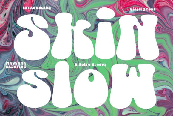 Skin Slow: A Psychedelic Display Font for Retro Editorial Design